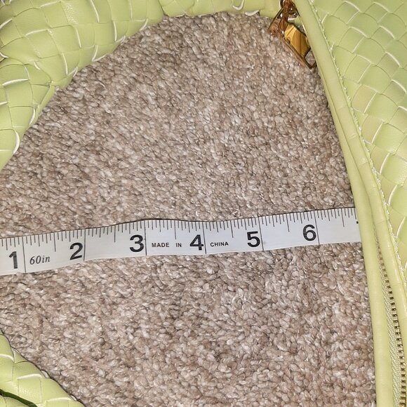 Melie Bianco Brigitte Woven Light Yellow Green Vegan Leather Bag - Picture 12 of 12